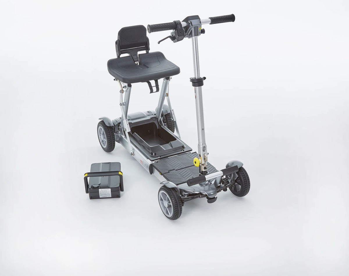 Motion Healthcare mLite, 4 Wheel, Lightweight, Folding Electric Mobility Scooter, grey Lithium Battery removed