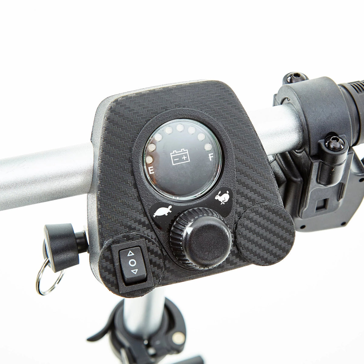 Motion Healthcare mLite, 4 Wheel, Lightweight, Folding Electric Mobility Scooter, grey Lithium Battery grey control panel