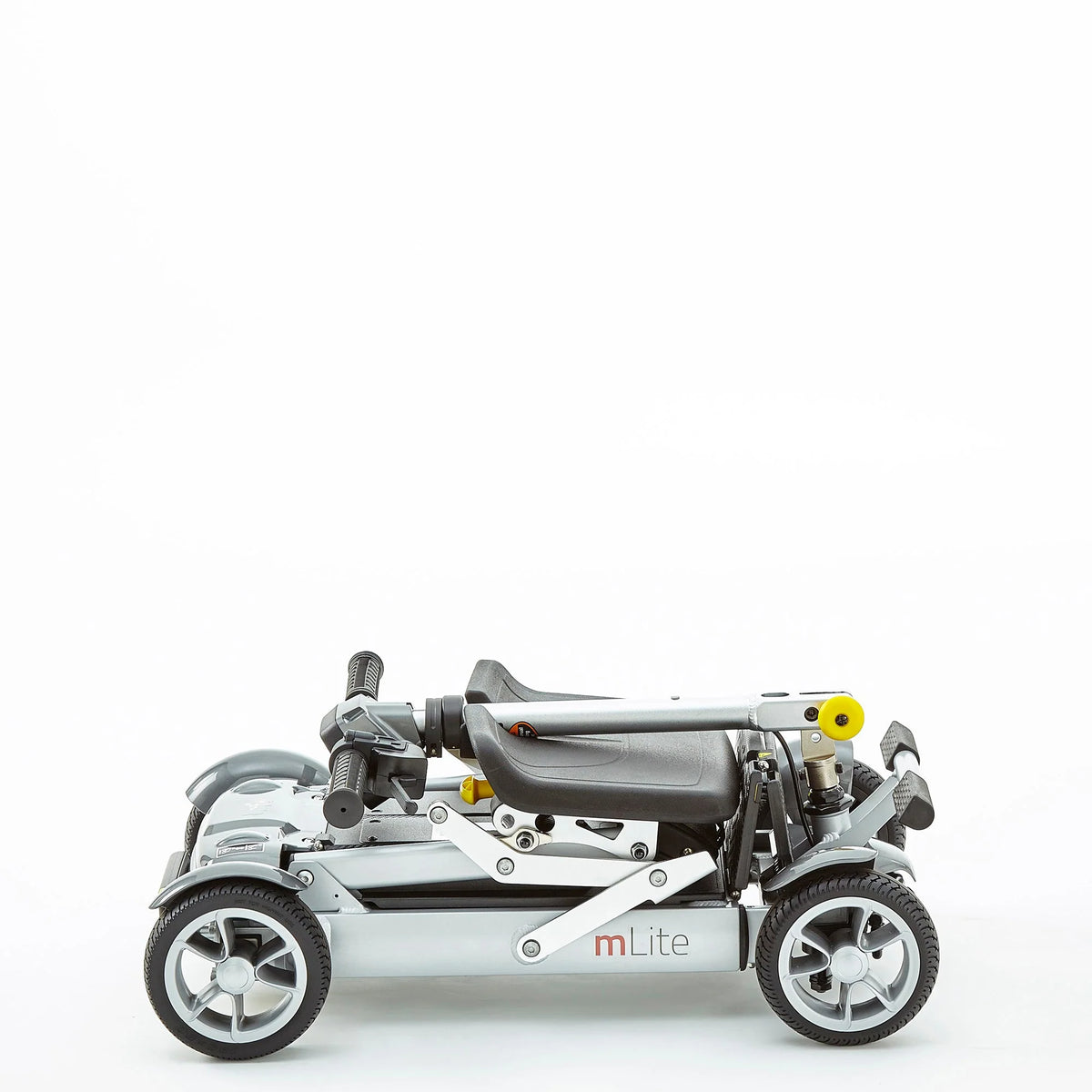 Motion Healthcare mLite, 4 Wheel, Lightweight, Folding Electric Mobility Scooter, grey Lithium Battery grey folded flat