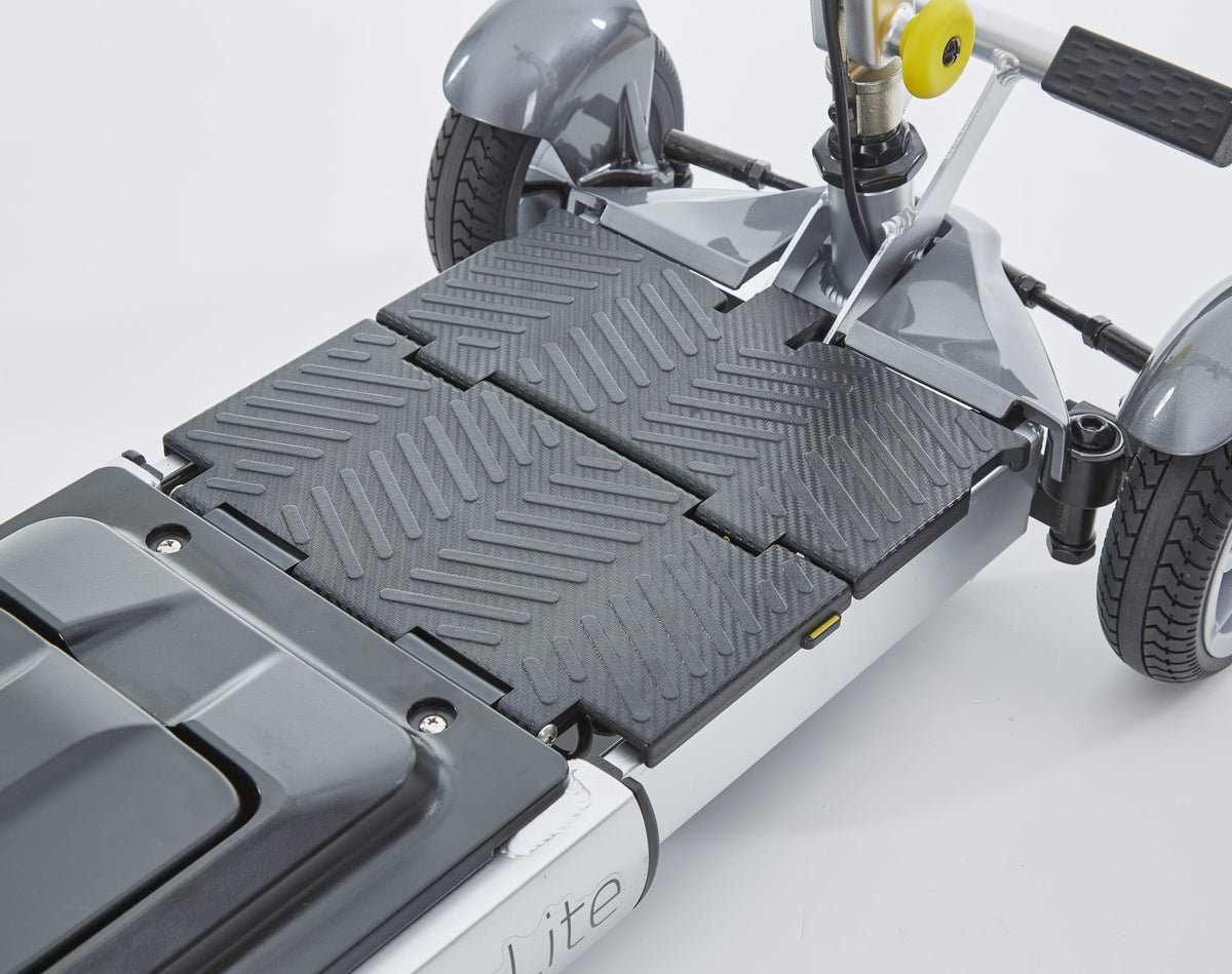 Motion Healthcare mLite, 4 Wheel, Lightweight, Folding Electric Mobility Scooter, grey Lithium Battery foot rest