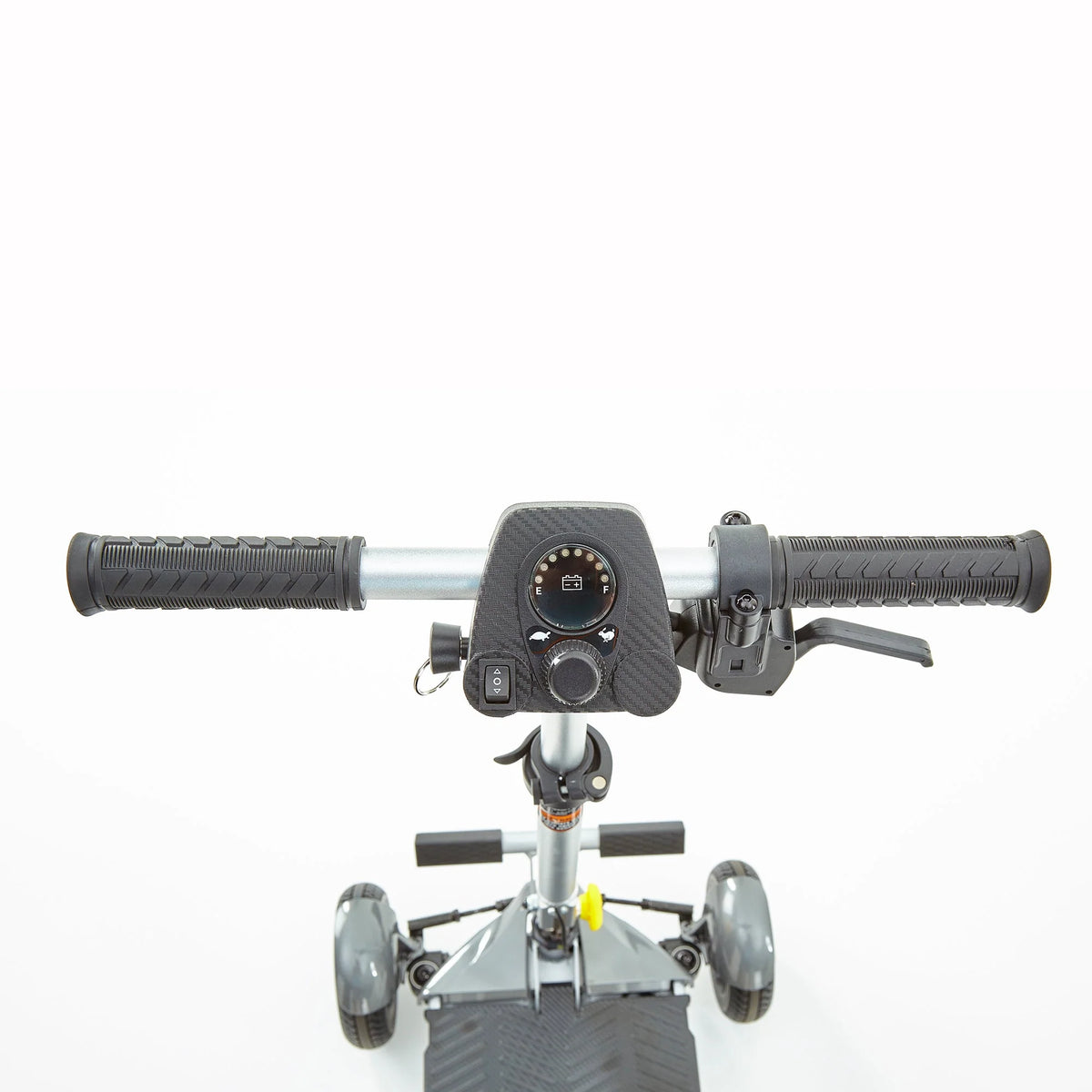 Motion Healthcare mLite, 4 Wheel, Lightweight, Folding Electric Mobility Scooter, grey Lithium Battery steering column