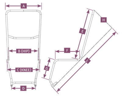 Orchid Medicare In bath Cradle Shower Solution illustration dimensions