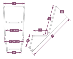 Orchid Medicare In bath Cradle Shower Solution illustration dimensions