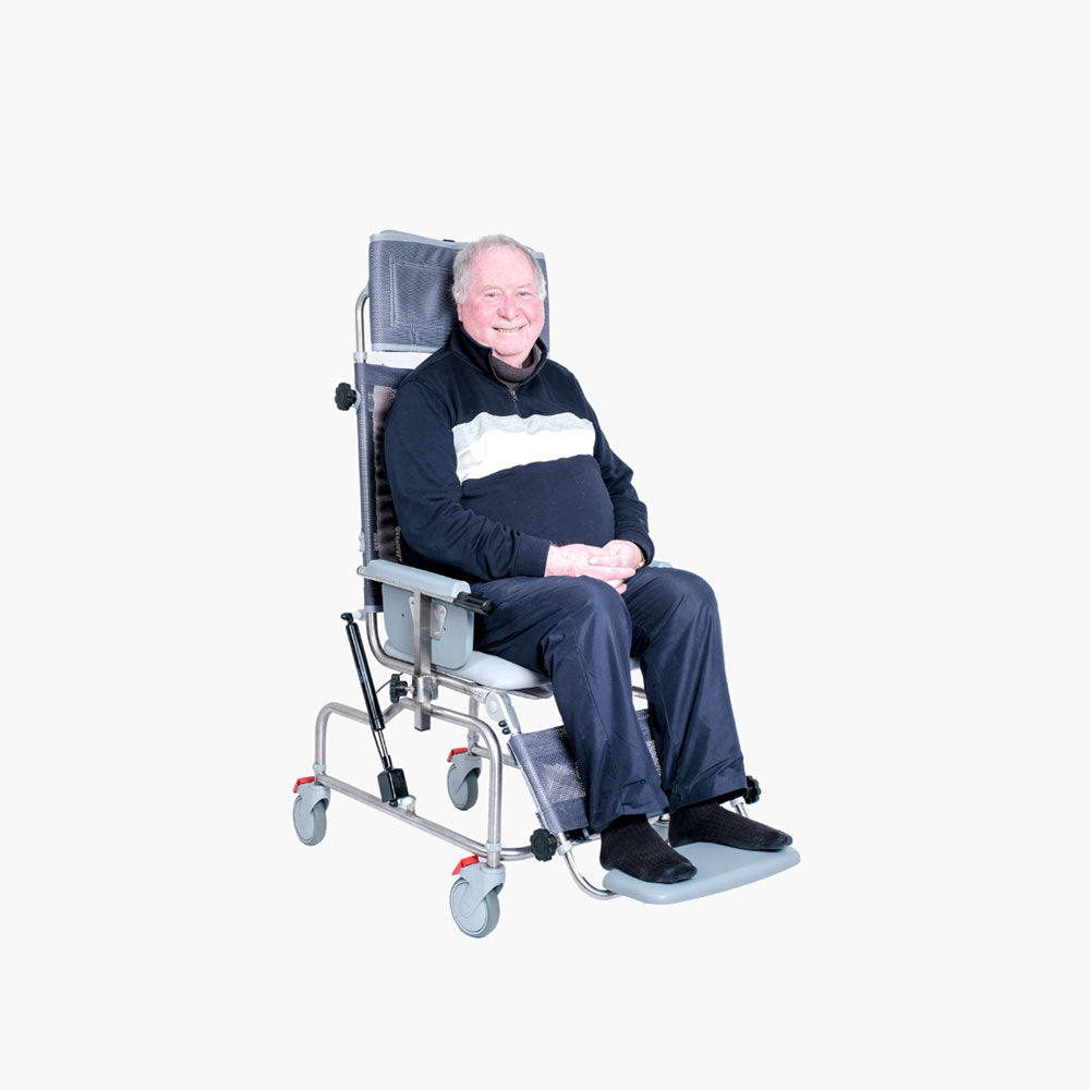 Osprey Deluxe Tilt-in-Space Shower Chair in use
