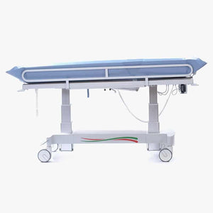 Osprey Extra Wide Shower Trolley Effortless Patient Care with Innovative Design and Powered Height Adjustment Side View