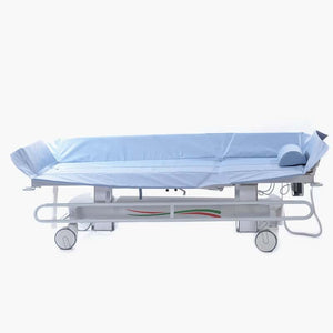 Osprey Extra Wide Shower Trolley Effortless Patient Care with Innovative Design and Powered Height Adjustment Lowered