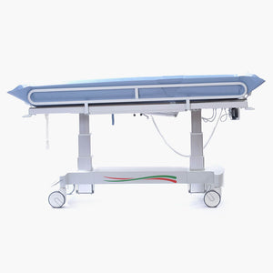 Osprey Heavy Duty Shower Trolley 300kg Safe Load and Extra Wide Comfort for Easy Client Care Side View