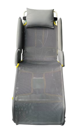 Prism Medical Freeway Flow Shower Cradle without aperture and with no optional accessories padded upper and lower side rails and head cushion