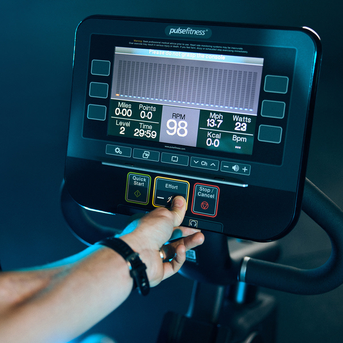 Pulse Fitness X-Train Elliptical Cross Trainer console