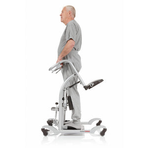 Old Man Standing Up on the Direct Healthcare Group QuickMove Transfer Platform