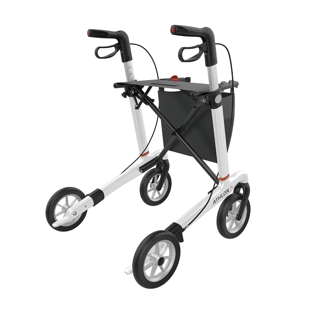 Rehasense | Athlon SL Rollator Range | Safest and Lightest Carbon Fibre Rollator White Back Right