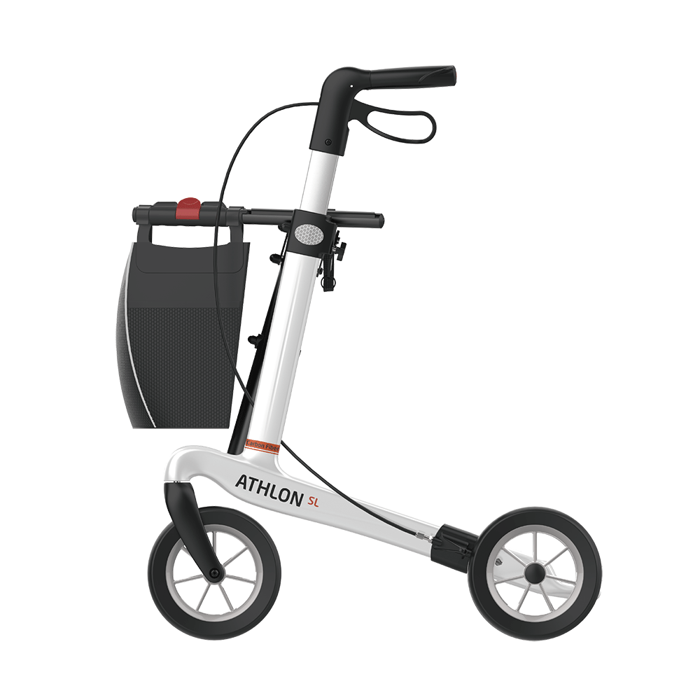 Rehasense | Athlon SL Rollator Range | Safest and Lightest Carbon Fibre Rollator White Left Side
