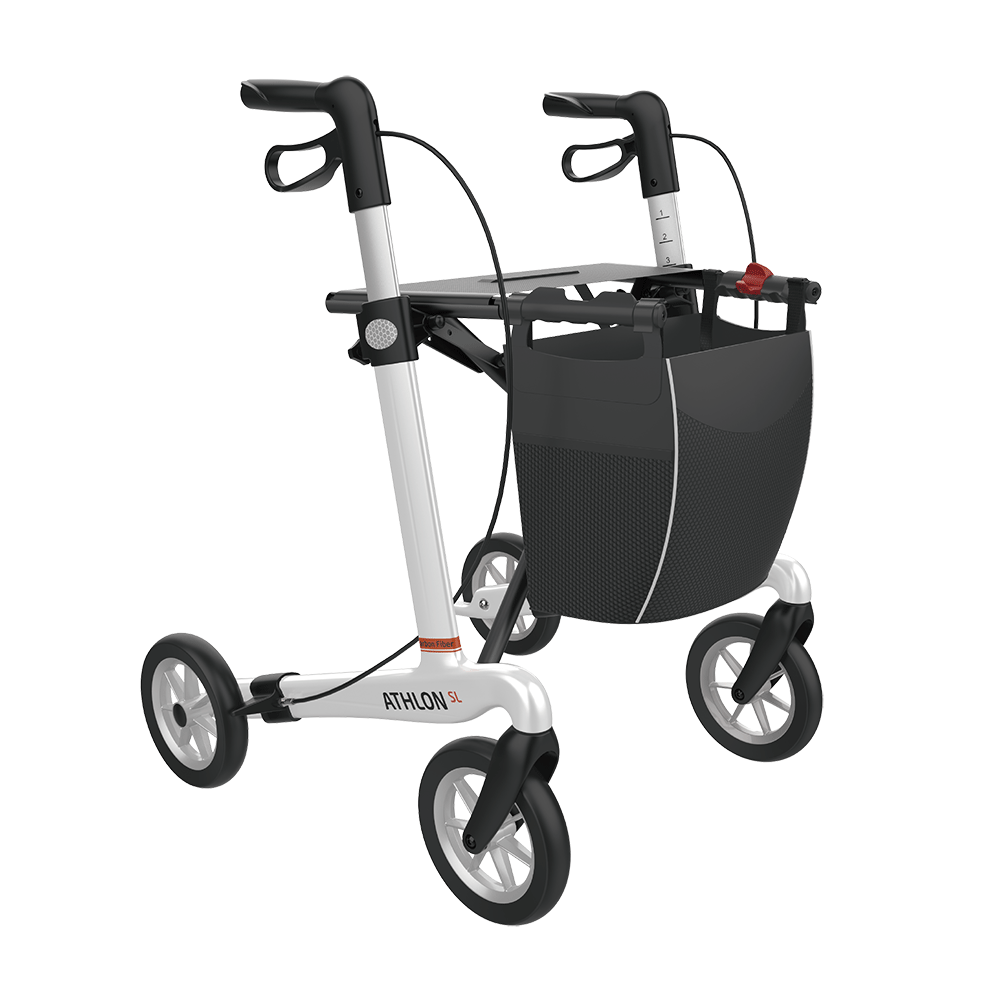 Rehasense | Athlon SL Rollator Range | Safest and Lightest Carbon Fibre Rollator White Right Front