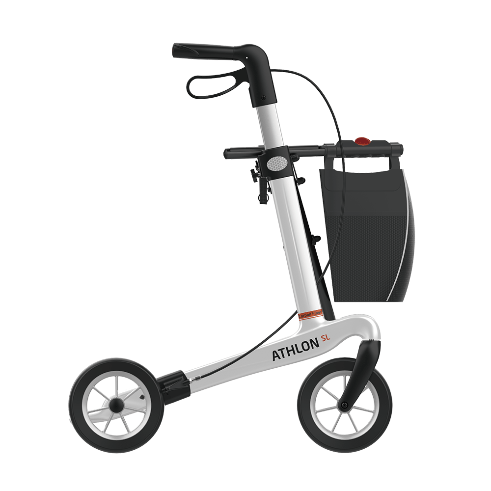 Rehasense | Athlon SL Rollator Range | Safest and Lightest Carbon Fibre Rollator White Right Side