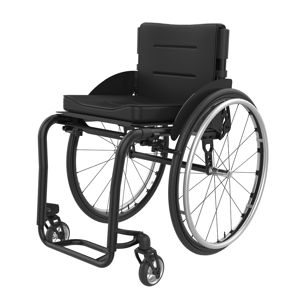 Rehasense | Icon 60 Active Wheelchair | Personalised Comfort and Sporty Experience Black Front Left