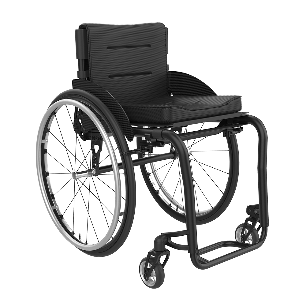 Rehasense | Icon 60 Active Wheelchair | Personalised Comfort and Sporty Experience Black Front Right