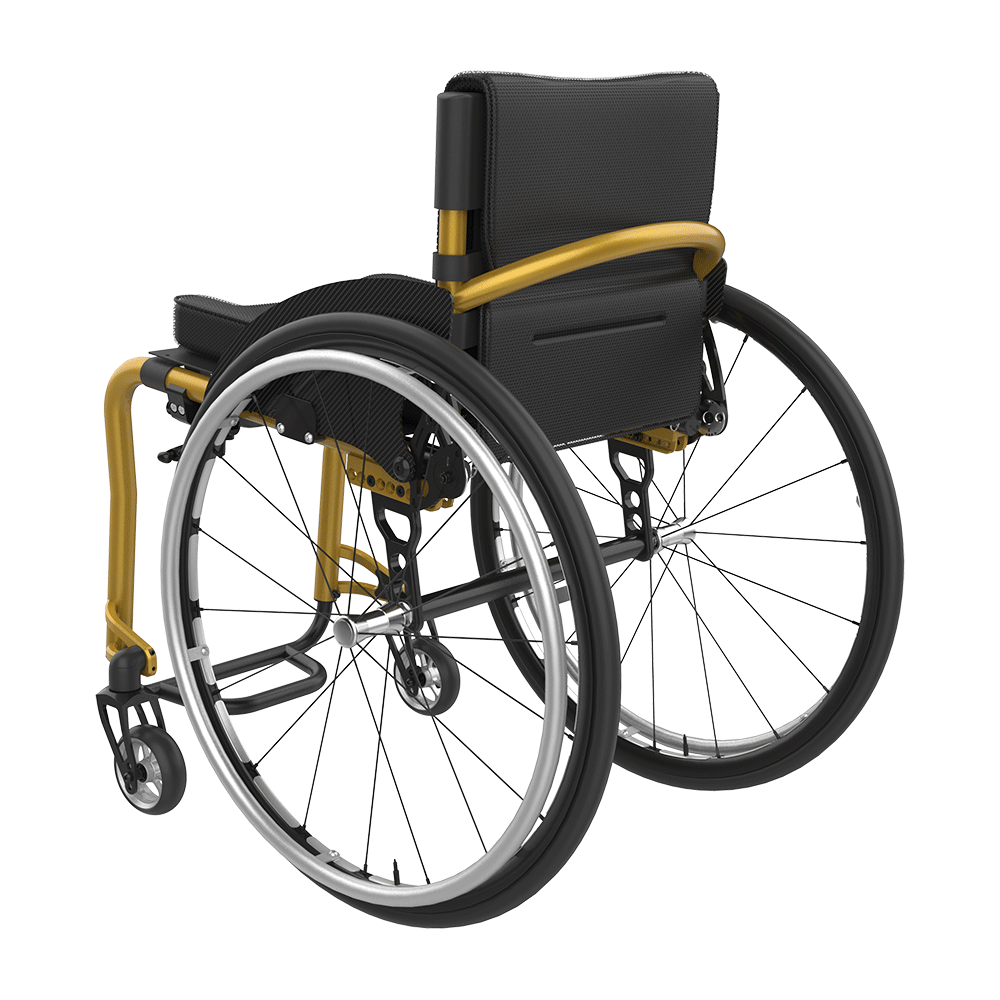Rehasense | Icon 60 Active Wheelchair | Personalised Comfort and Sporty Experience Gold Back Left