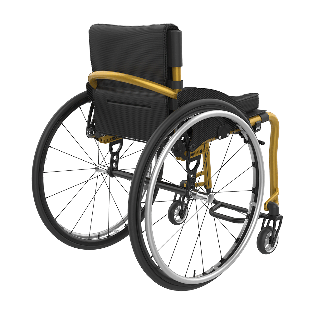 Rehasense | Icon 60 Active Wheelchair | Personalised Comfort and Sporty Experience Gold Back Right