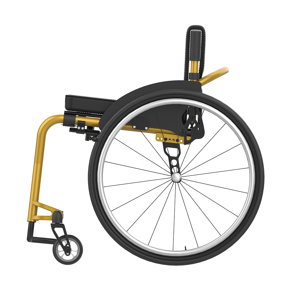 Rehasense | Icon 60 Active Wheelchair | Personalised Comfort and Sporty Experience Gold Left Side