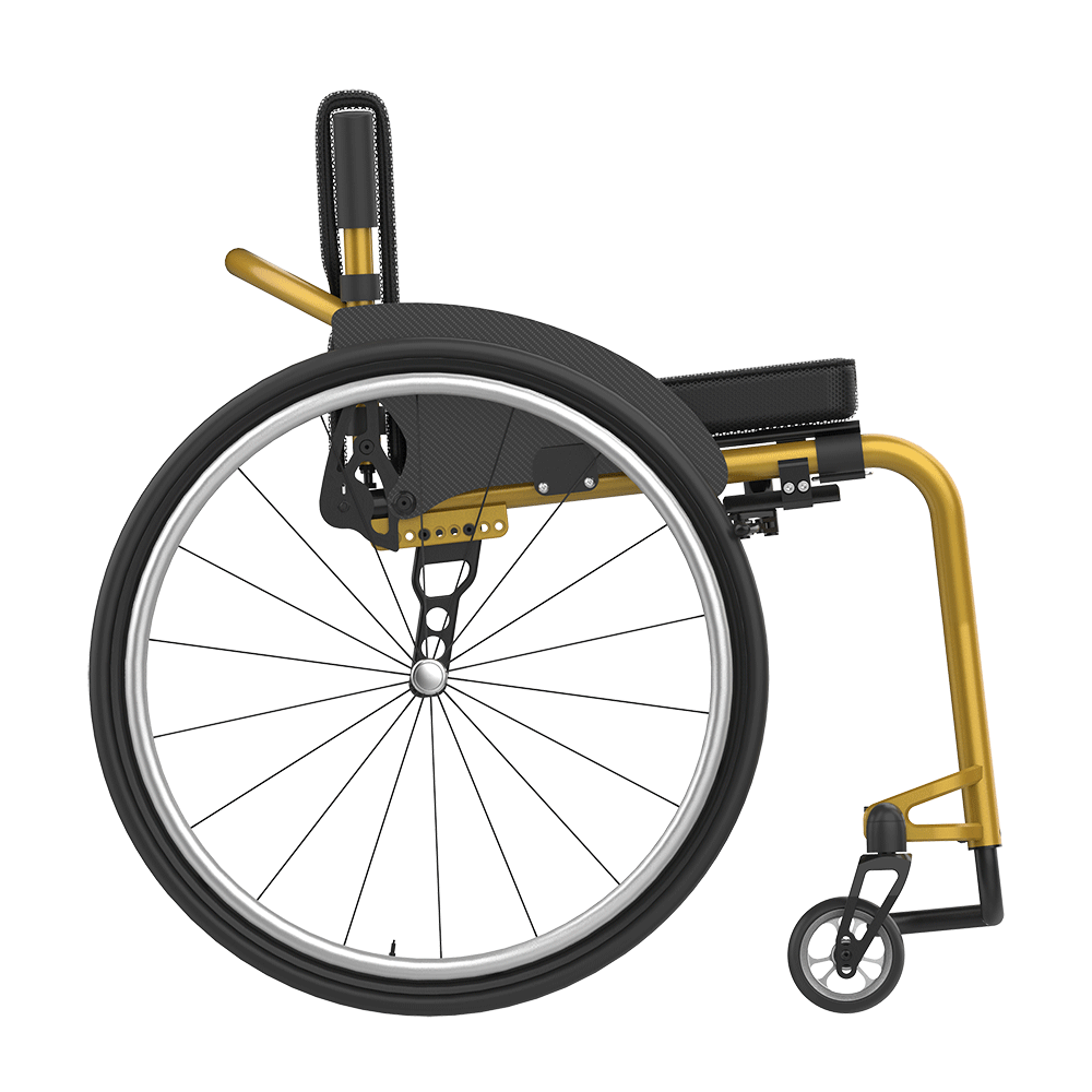 Rehasense | Icon 60 Active Wheelchair | Personalised Comfort and Sporty Experience Gold Right Side