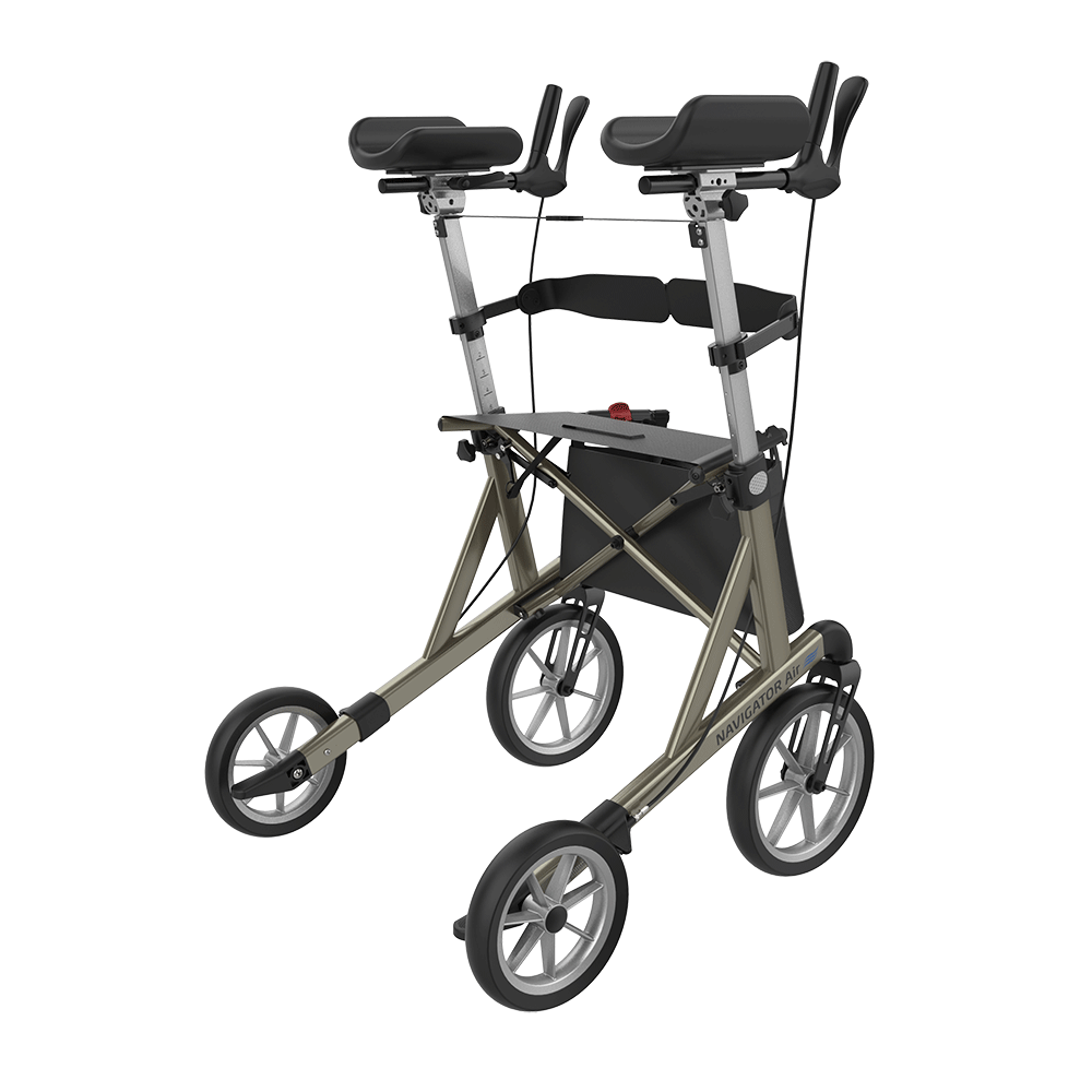 Rehasense | Navigator Air Rollator Range | Rotatable and Comfortable Champagne Back Right