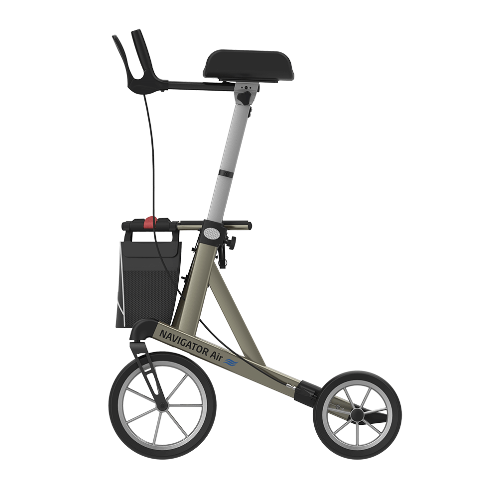 Rehasense | Navigator Air Rollator Range | Rotatable and Comfortable Champagne Left Side