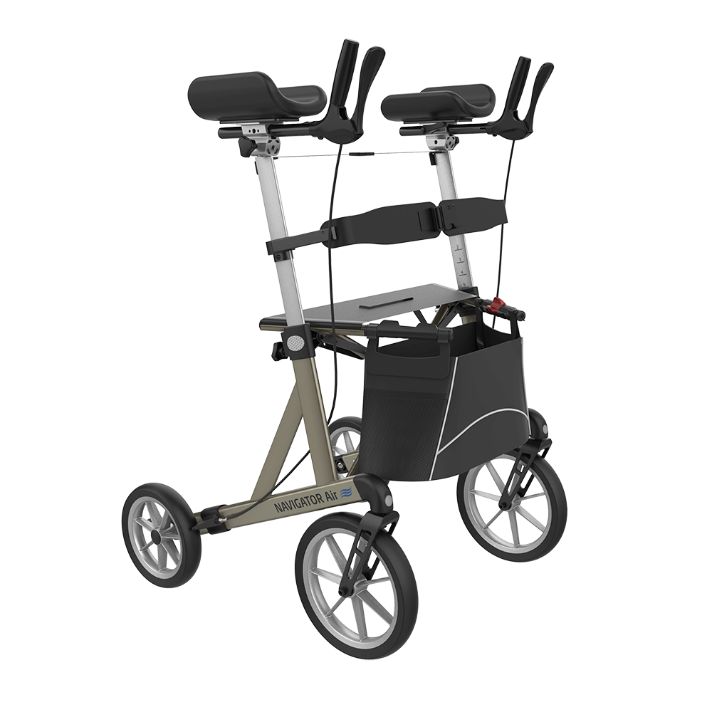 Rehasense | Navigator Air Rollator Range | Rotatable and Comfortable Champagne Right Front