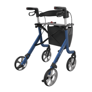 Rehasense | Space LX Rollator | Aluminium Lightweight Rollator with Ergonomic Design and Safety Features Blue Back Right