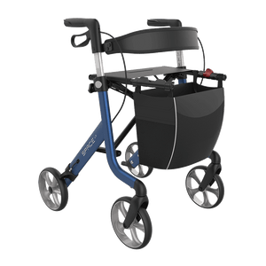 Rehasense | Space LX Rollator | Aluminium Lightweight Rollator with Ergonomic Design and Safety Features Blue Right Front