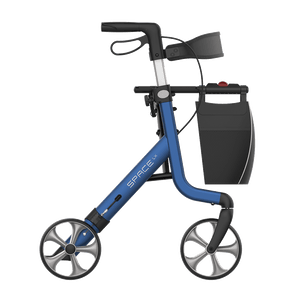 Rehasense | Space LX Rollator | Aluminium Lightweight Rollator with Ergonomic Design and Safety Features Blue Right Side
