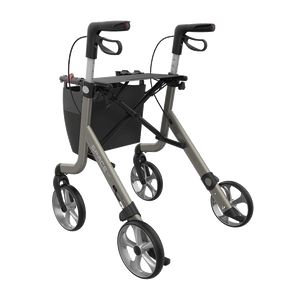 Rehasense | Space LX Rollator | Aluminium Lightweight Rollator with Ergonomic Design and Safety Features Champagne Back Left