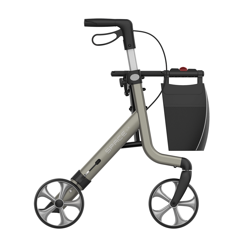 Rehasense | Space LX Rollator | Aluminium Lightweight Rollator with Ergonomic Design and Safety Features Champagne Right Side