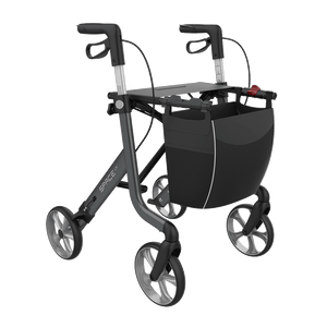 Rehasense | Space LX Rollator | Aluminium Lightweight Rollator with Ergonomic Design and Safety Features Grey Right Front