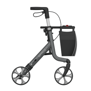 Rehasense | Space LX Rollator | Aluminium Lightweight Rollator with Ergonomic Design and Safety Features Grey Right Side