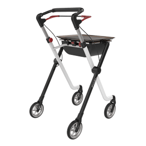 Rehasense | Space Pixel Rollator Range | Premium Indoor Rollator with Convenient Features Black White Back Right