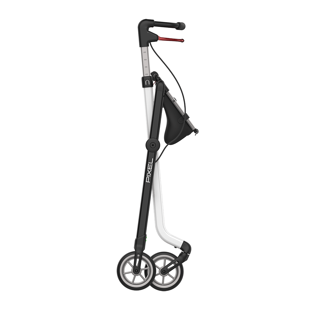 Rehasense | Space Pixel Rollator Range | Premium Indoor Rollator with Convenient Features Black White Folded