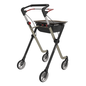 Rehasense | Space Pixel Rollator Range | Premium Indoor Rollator with Convenient Features Champagne Black Back Right