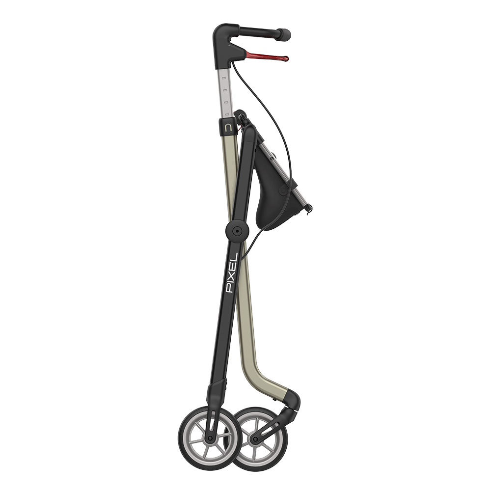 Rehasense | Space Pixel Rollator Range | Premium Indoor Rollator with Convenient Features Champagne Black Folded