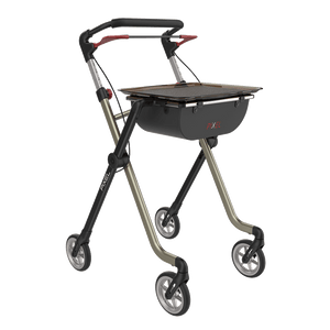 Rehasense | Space Pixel Rollator Range | Premium Indoor Rollator with Convenient Features Champagne Black Front Right