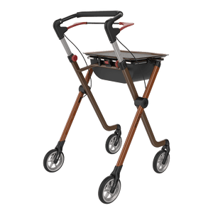 Rehasense | Space Pixel Rollator Range | Premium Indoor Rollator with Convenient Features Toffee Brown Back Right