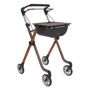 Rehasense | Space Pixel Rollator Range | Premium Indoor Rollator with Convenient Features Toffee Brown Front Right