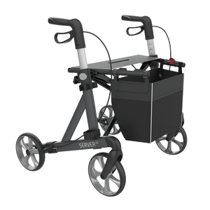 Rehasense | Server HD Rollator Range | Robust Design for Enhanced Safety and Comfort Grey Front Right