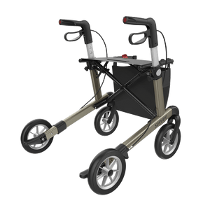 Rehasense | Server Rollator Range | The Elegant Classic Aluminium Rollator with Added Comfort and Accessibility Features Champagne Back Right