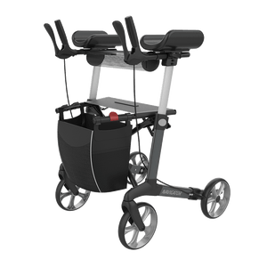 Rehasense | Server W Rollator Range | Navigator with Forearm Supports for Maximum Comfort Grey Front Left