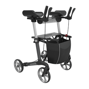 Rehasense | Server W Rollator Range | Navigator with Forearm Supports for Maximum Comfort Grey Front Right