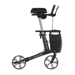Rehasense | Server W Rollator Range | Navigator with Forearm Supports for Maximum Comfort Grey Right Side