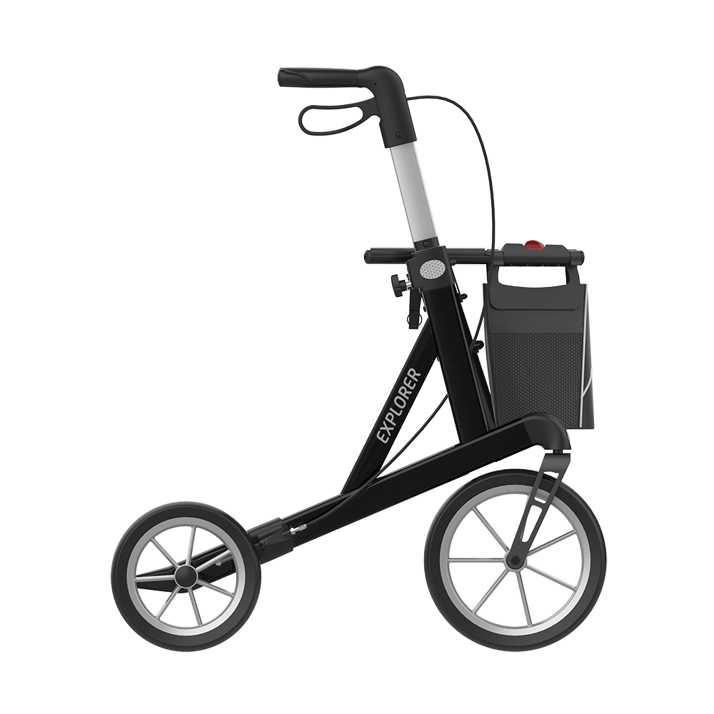 Rehasense | Server XC Explorer Rollator Range | Foldable Rollator with Ergonomic Features for Maximum Comfort Black Right Side