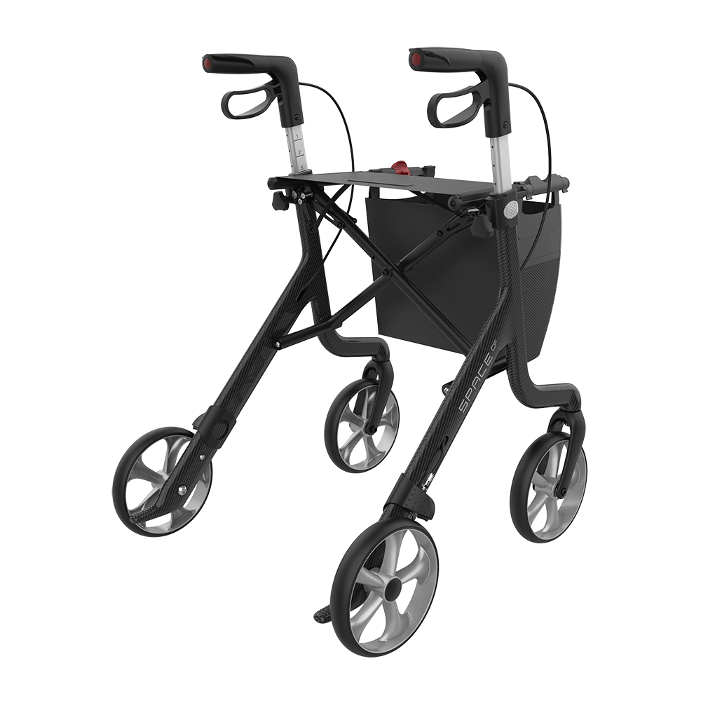 Rehasense | Space CF Rollator Range | Elegant Carbon Rollator | Enhanced Comfort and Lightweight Design Back Right