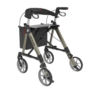 Rehasense | Stylus Rollator Range | Cost-Effective Mobility Solution with Backrest and Crutch Holder Champagne Back Left