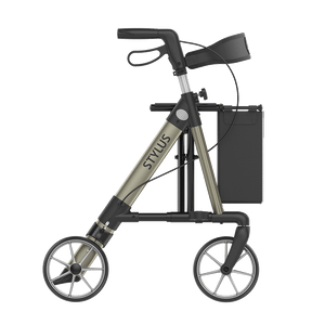 Rehasense | Stylus Rollator Range | Cost-Effective Mobility Solution with Backrest and Crutch Holder Champagne Right Side
